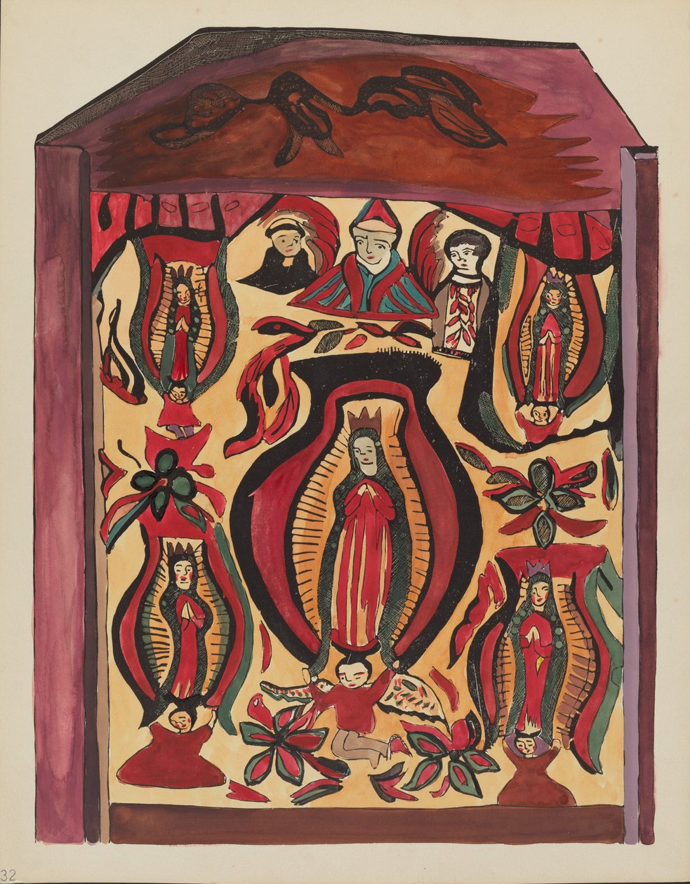 Plade 32: Our Lady of Guadalupe": Fra porteføljen "Spanske koloniale designs i New Mexico" af American 20th Century