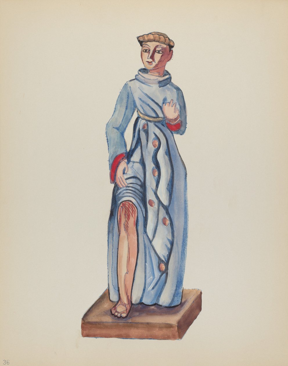 Plade 36: Saint Roch: Fra porteføljen "Spanske koloniale designs i New Mexico" af American 20th Century