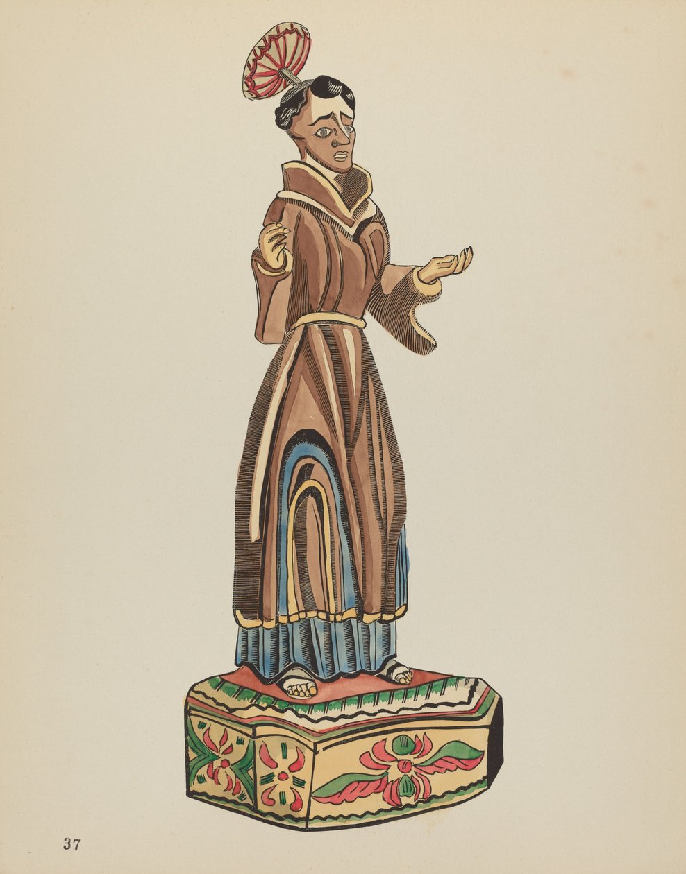 Plade 37: St. Anthony Bulto: Fra Portfolio "Spanske koloniale designs i New Mexico af American 20th Century
