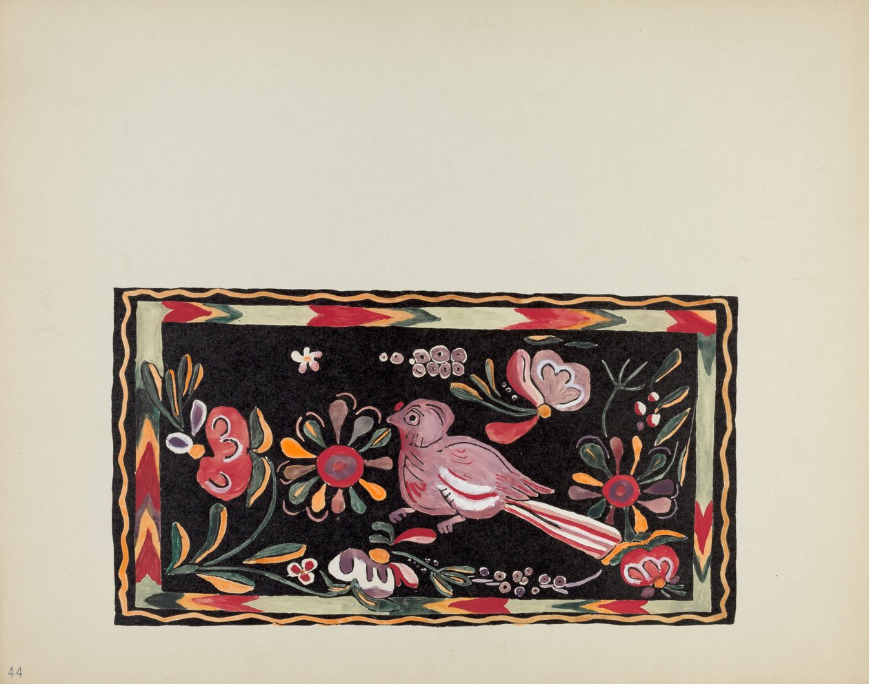 Plade 44: Malet kistedesign: Fra porteføljen "Spanish Colonial Designs of New Mexico" af American 20th Century