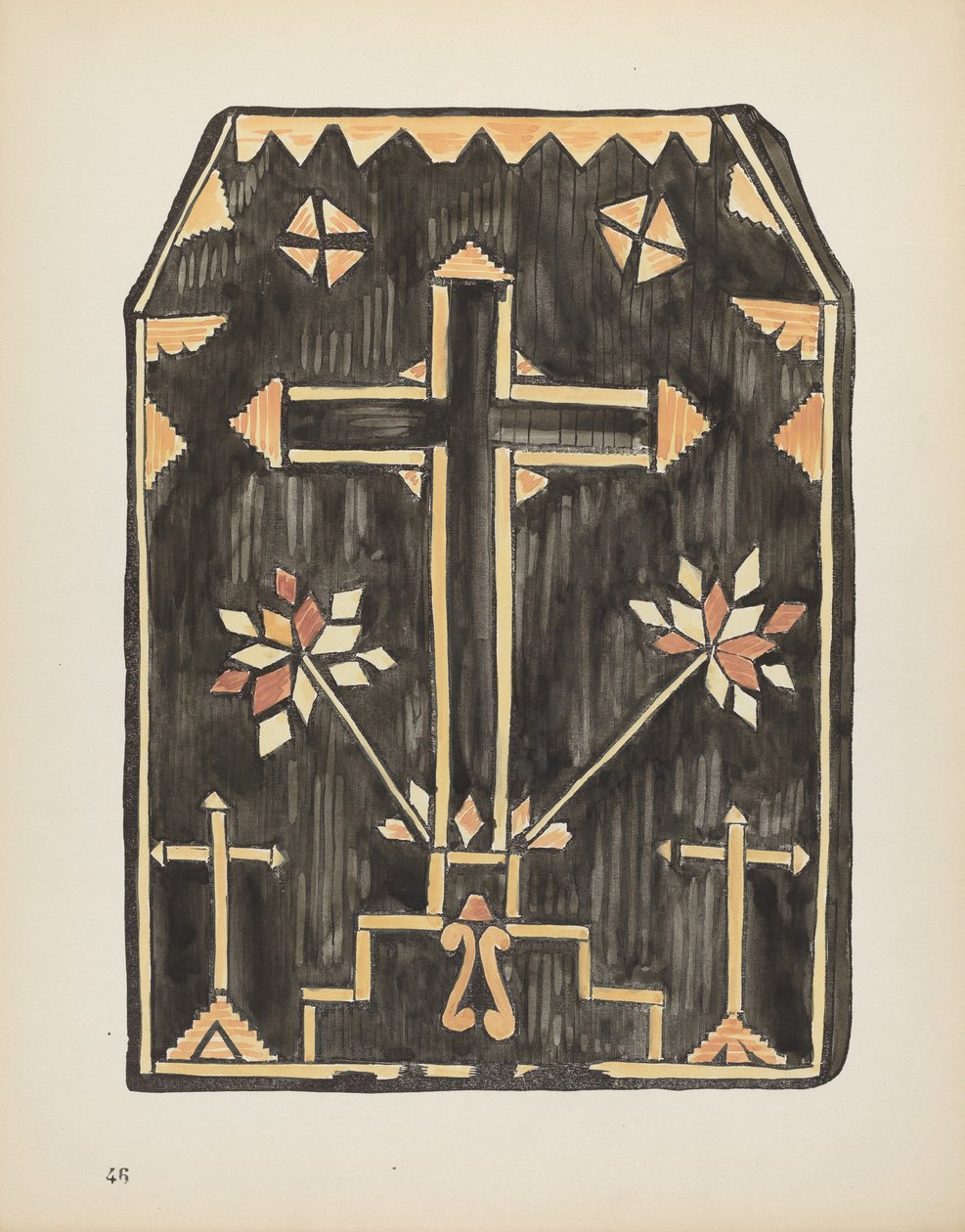 Plade 46: Straw Applique Design: Fra Portfolio "Spanish Colonial Designs of New Mexico" af American 20th Century