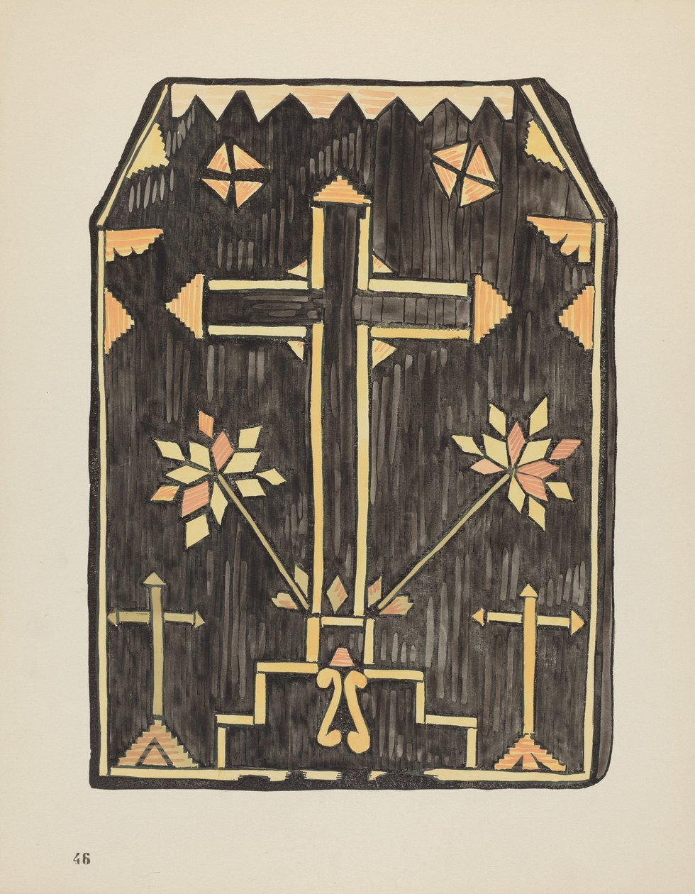 Plade 46: Straw Applique Design: Fra Portfolio "Spanish Colonial Designs of New Mexico" af American 20th Century