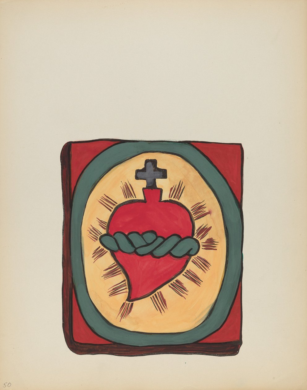 Plade 50: Sacred Heart: Fra porteføljen "Spanish Colonial Designs of New Mexico" af American 20th Century