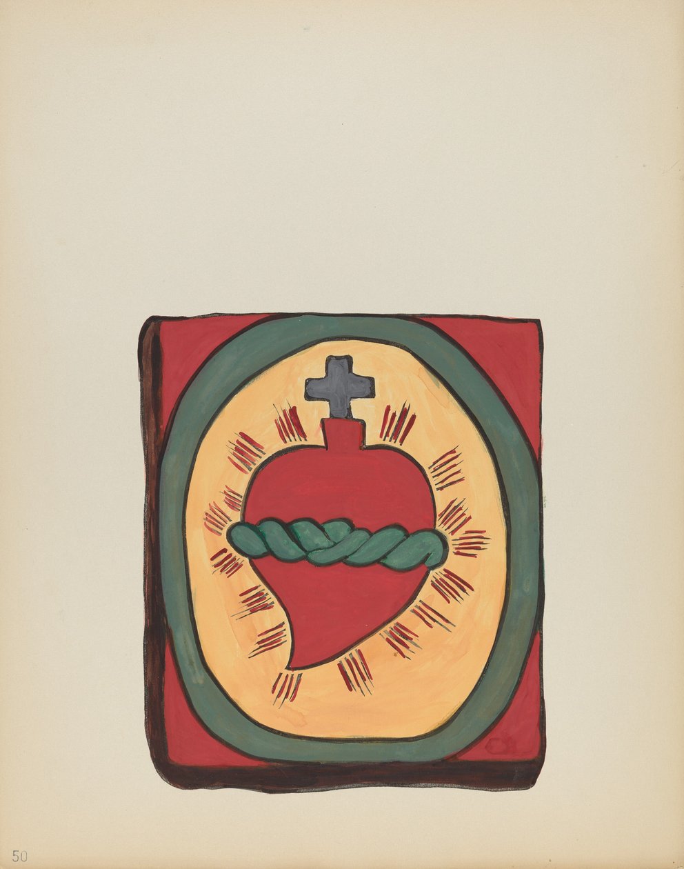 Plade 50: Sacred Heart: Fra porteføljen "Spanish Colonial Designs of New Mexico" af American 20th Century