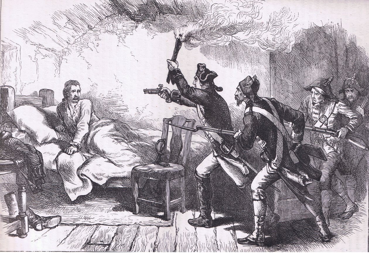 Arrest of General Westcott, illustration fra Cassells History of the United States udgivet af Cassell, Petter & Galpin, ca. 1900 (litho) af American English school