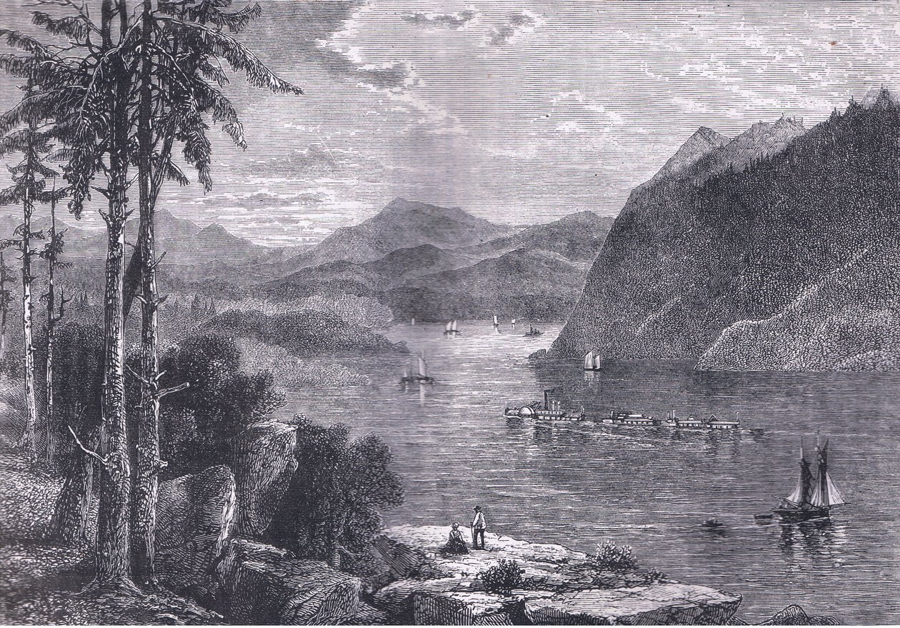 Hudson Highlands, illustration fra Cassells History of the United States udgivet af Cassell, Petter & Galpin, ca. 1900 (litho) af American English school