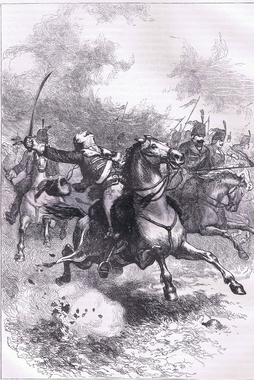 Anklagen for Pulaski, illustration fra Cassells History of the United States udgivet af Cassell, Petter & Galpin, ca. 1900 (litho) af American English school