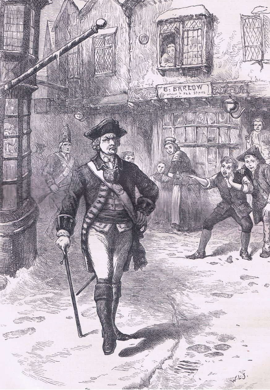 Officeren og barberens dreng, illustration fra Cassells History of the United States udgivet af Cassell, Petter & Galpin, ca. 1900 (litho) af American English school