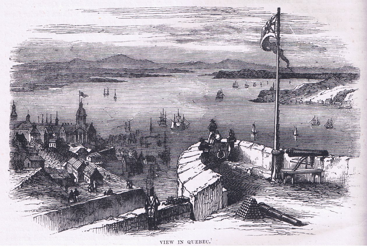 Se i Quebec, illustration fra Cassells History of the United States udgivet af Cassell, Petter & Galpin, ca. 1900 (litho) af American English school