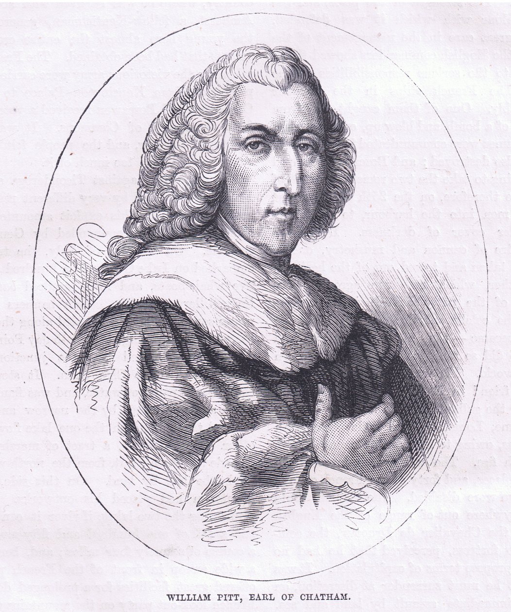 William Pitt, Earl of Chatham, illustration fra Cassells History of the United States udgivet af Cassell, Petter & Galpin, ca. 1900 (litho) af American English school