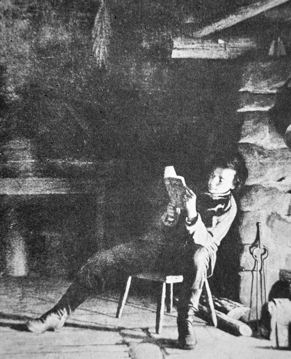 Abraham Lincoln (1809-65) som ung dreng (s/h-foto) af American Photographer