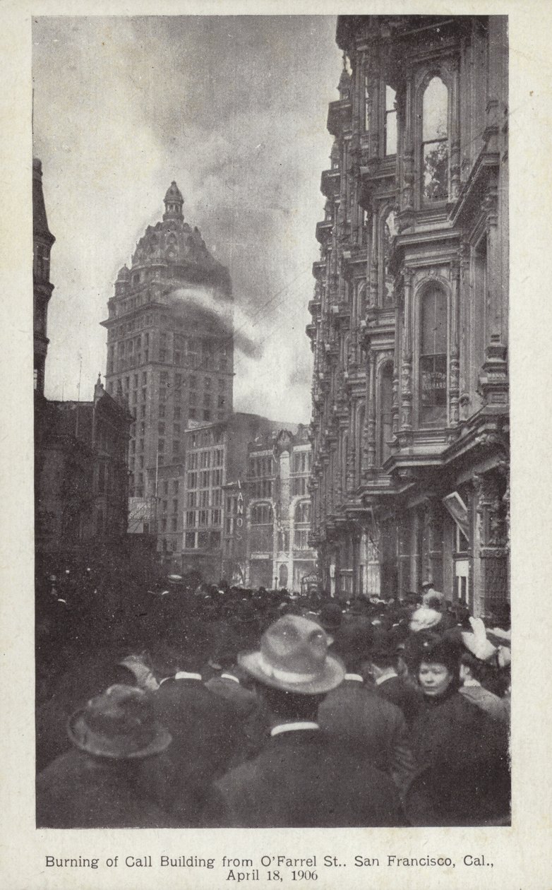 Eftervirkningerne af jordskælvet i San Francisco i 1906 (s/h-foto) af American Photographer