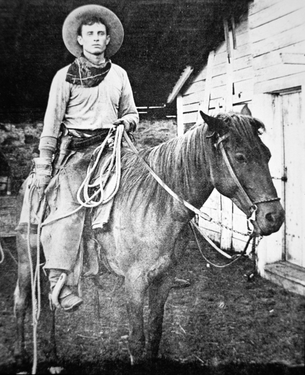 Amerikansk cowboy i Kansas, ca. 1880 (s/h-billede) af American Photographer