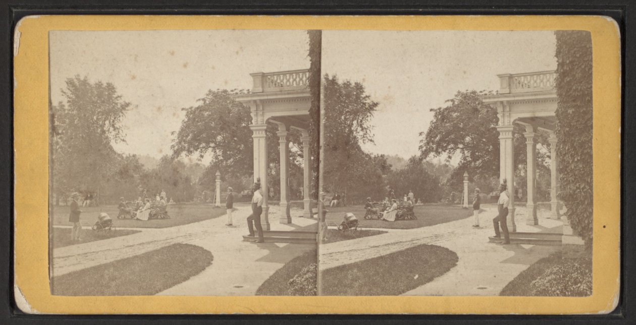 East Lawn and Portico, Oneida Community, New York State, ca. 1870 (s/h-foto) af American Photographer
