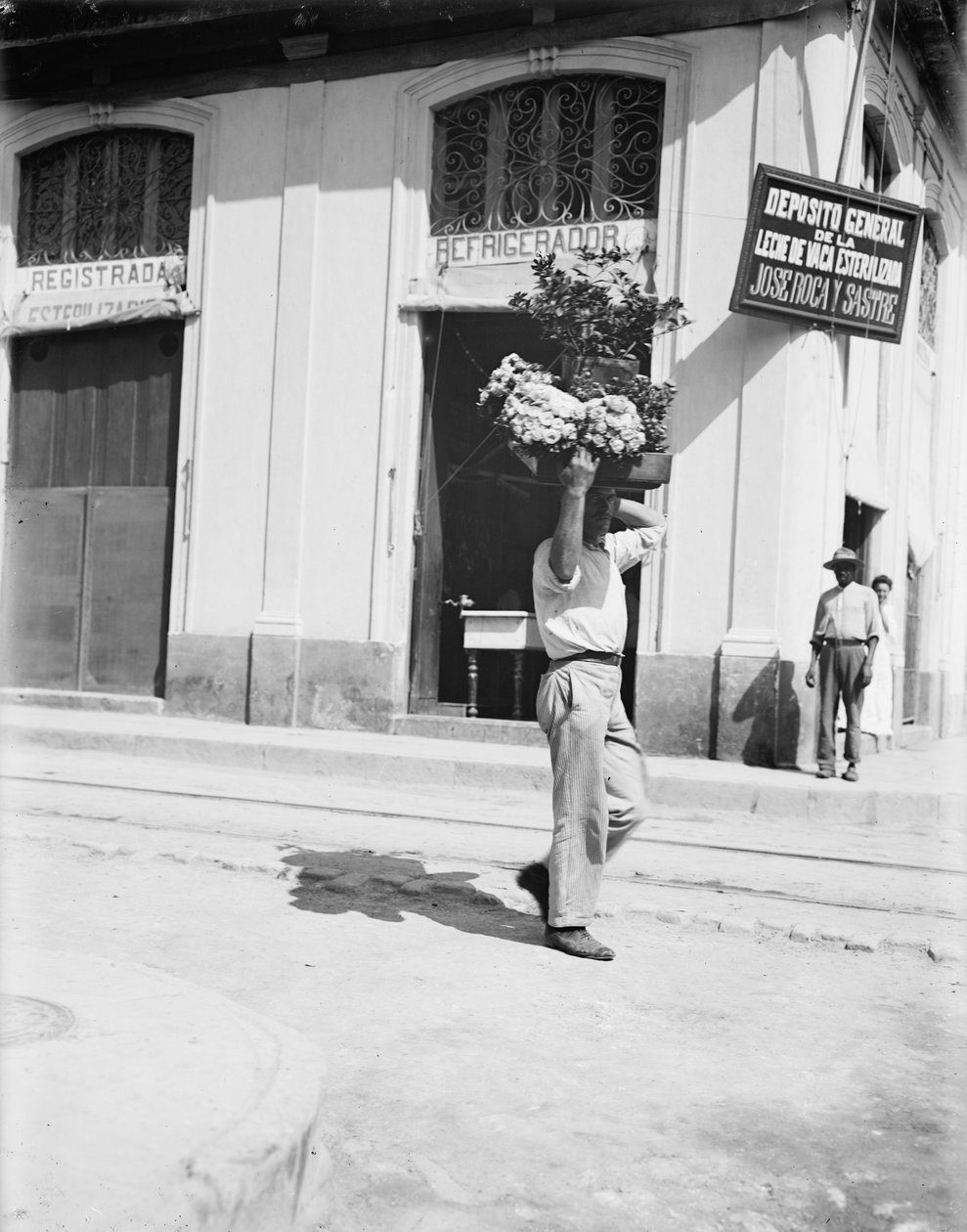 Blomsterhandler, Havana, ca. 1910 (s/h-foto) af American Photographer