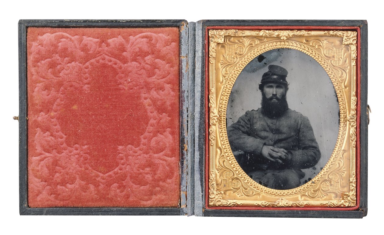 Indrammet portræt af menig Joseph Absalom Higginbotham, Co. I af American Photographer