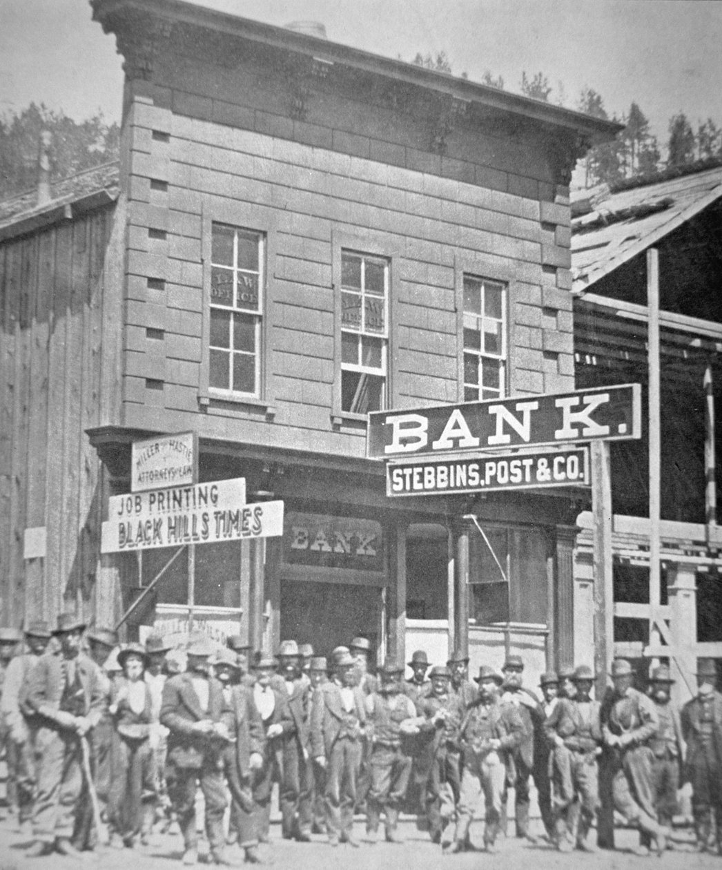 Guldminearbejdere i Deadwood City, South Dakota, ca. 1877 (s/h-foto) af American Photographer