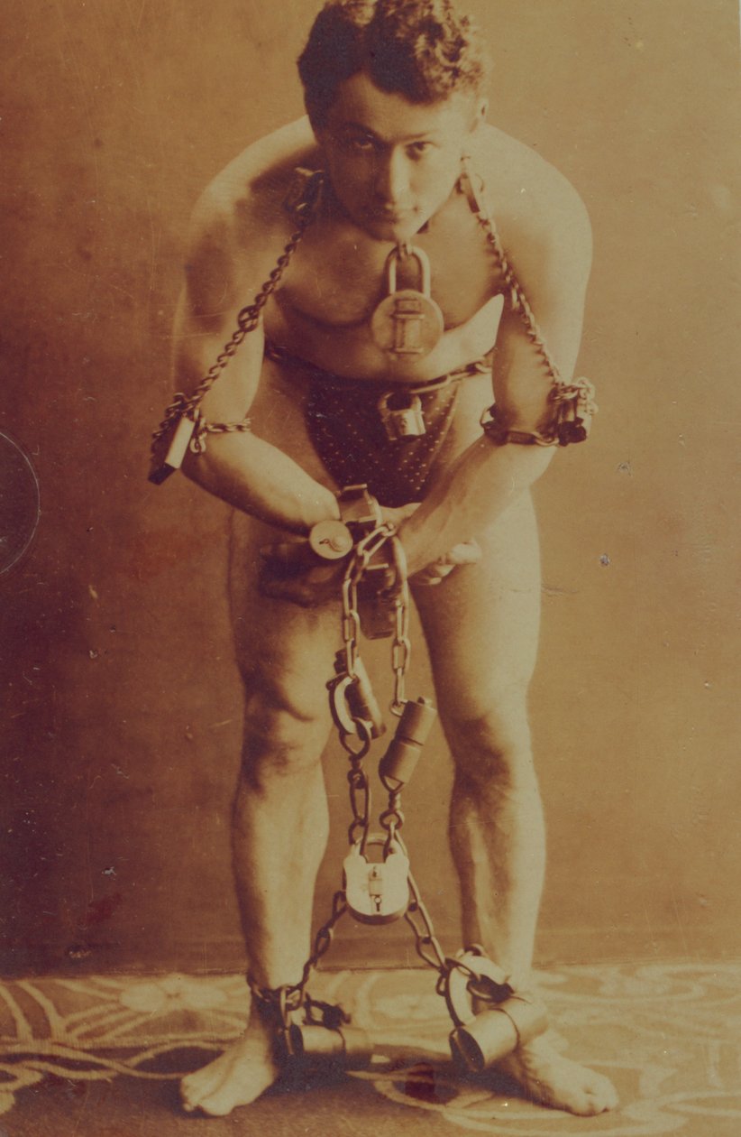 Harry Houdini i lænker, ca. 1899 af American Photographer