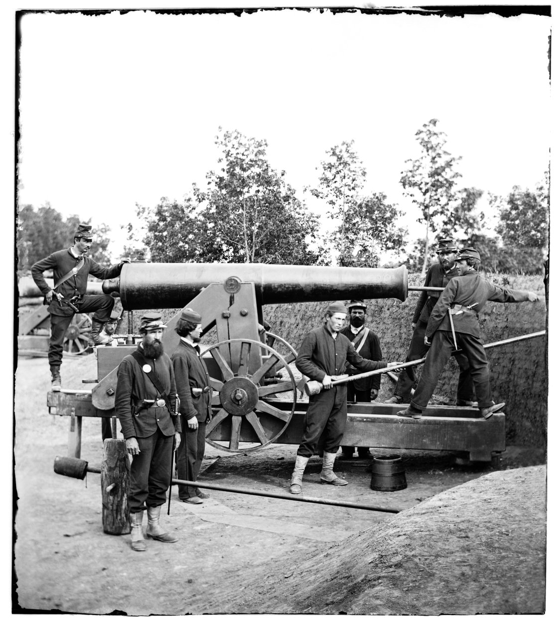 Tung pistol i Fort Woodbury, Virginia, 1861 af American Photographer