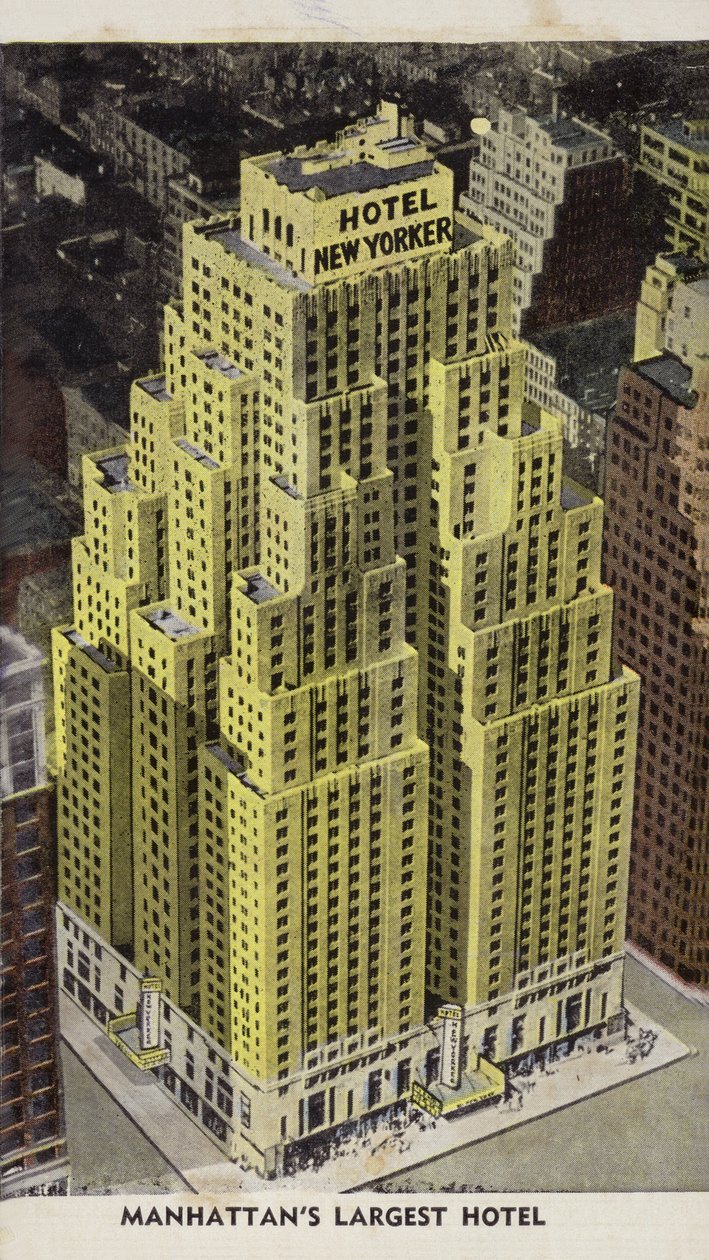 Hotel New Yorker, Manhattans største hotel, New York City, USA (foto i farver) af American Photographer