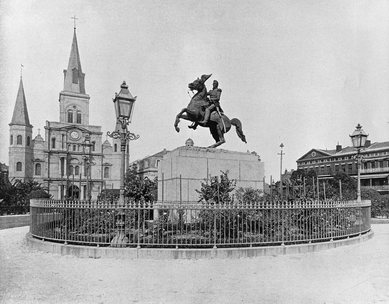 Jackson Square, New Orleans, ca. 1890 (s/h-billede) af American Photographer