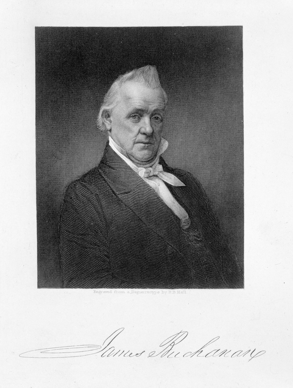 James Buchanan, indgraveret af Henry Bryan Hall (1800-84) efter en daguerreotypi af American Photographer
