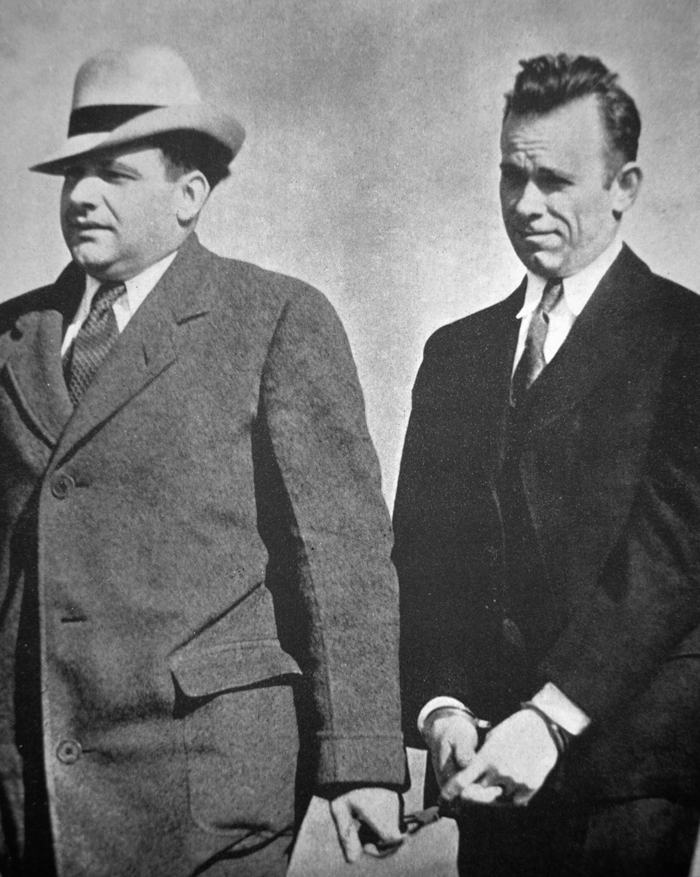 John Dillinger under arrest i januar 1934 (s/h-foto) af American Photographer