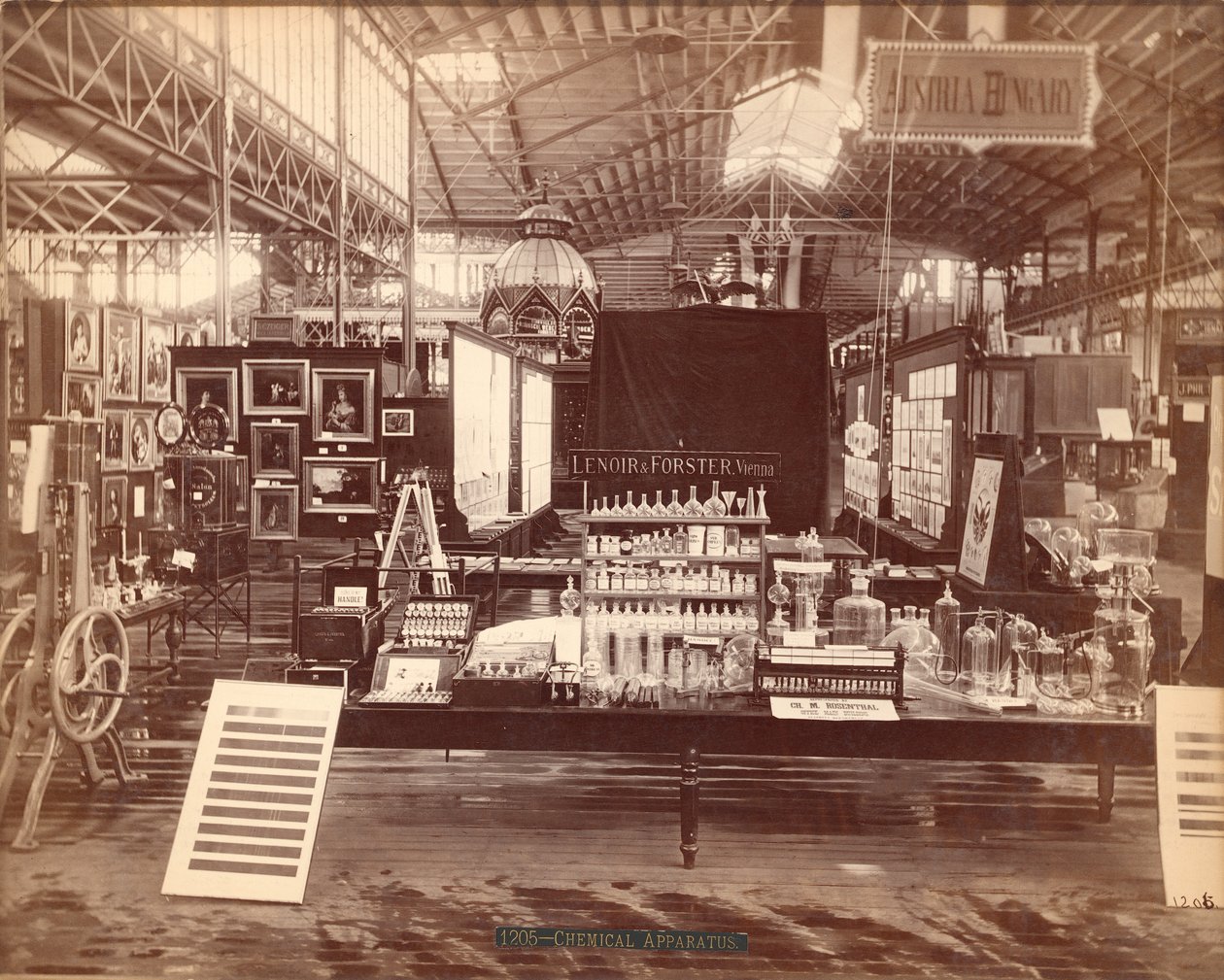 Lenoir & Forsters Exhibit, Main Building, Centennial International Exhibition, Philadelphia, 1876 (albumin print) af American Photographer