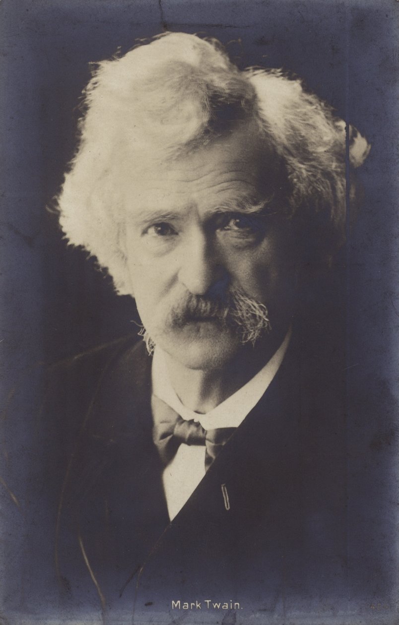 Mark Twain (1835-1910), amerikansk forfatter (s/h-foto) af American Photographer