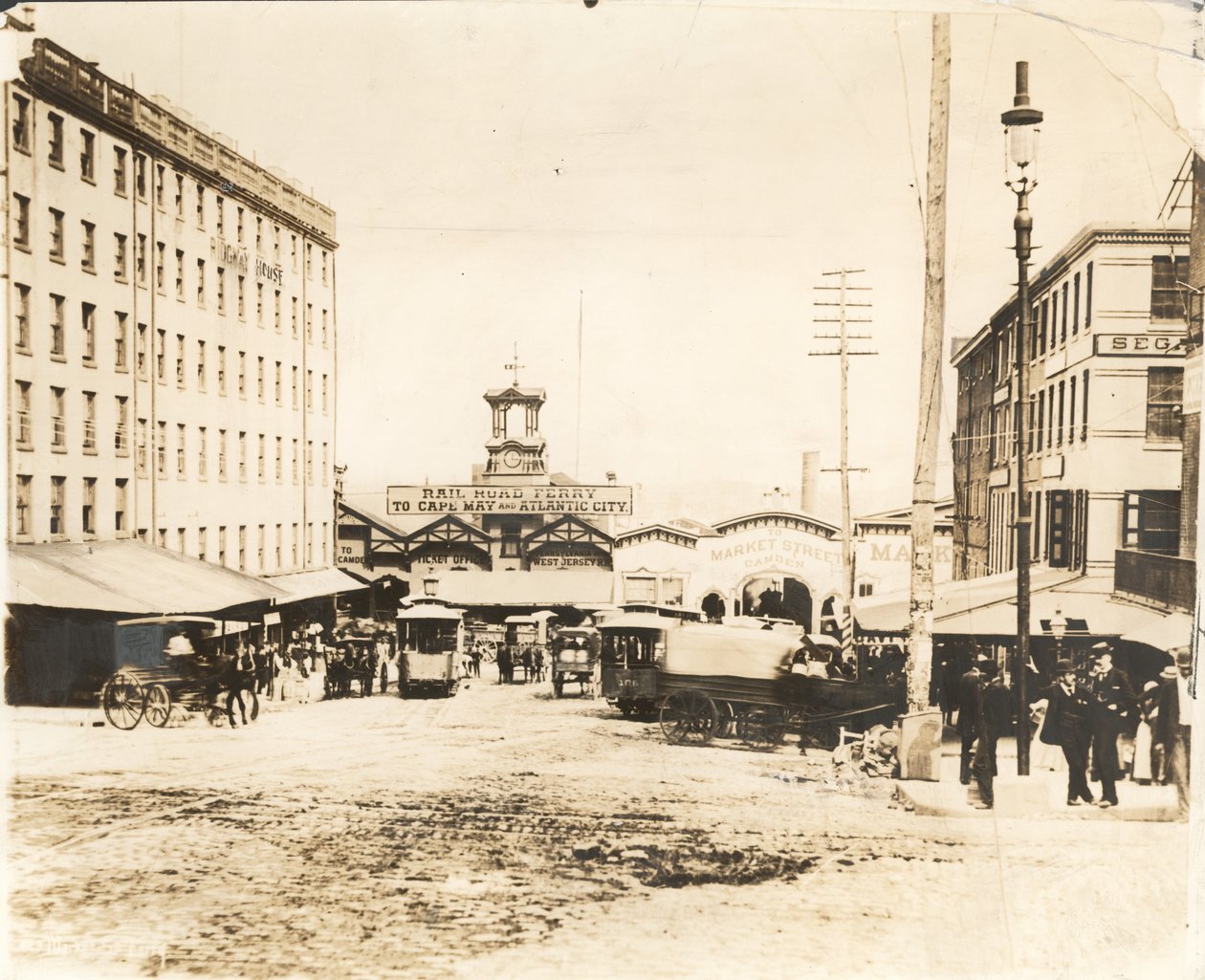 Market Street ved Delaware River Front, ca. 1894 (albumin print) af American Photographer