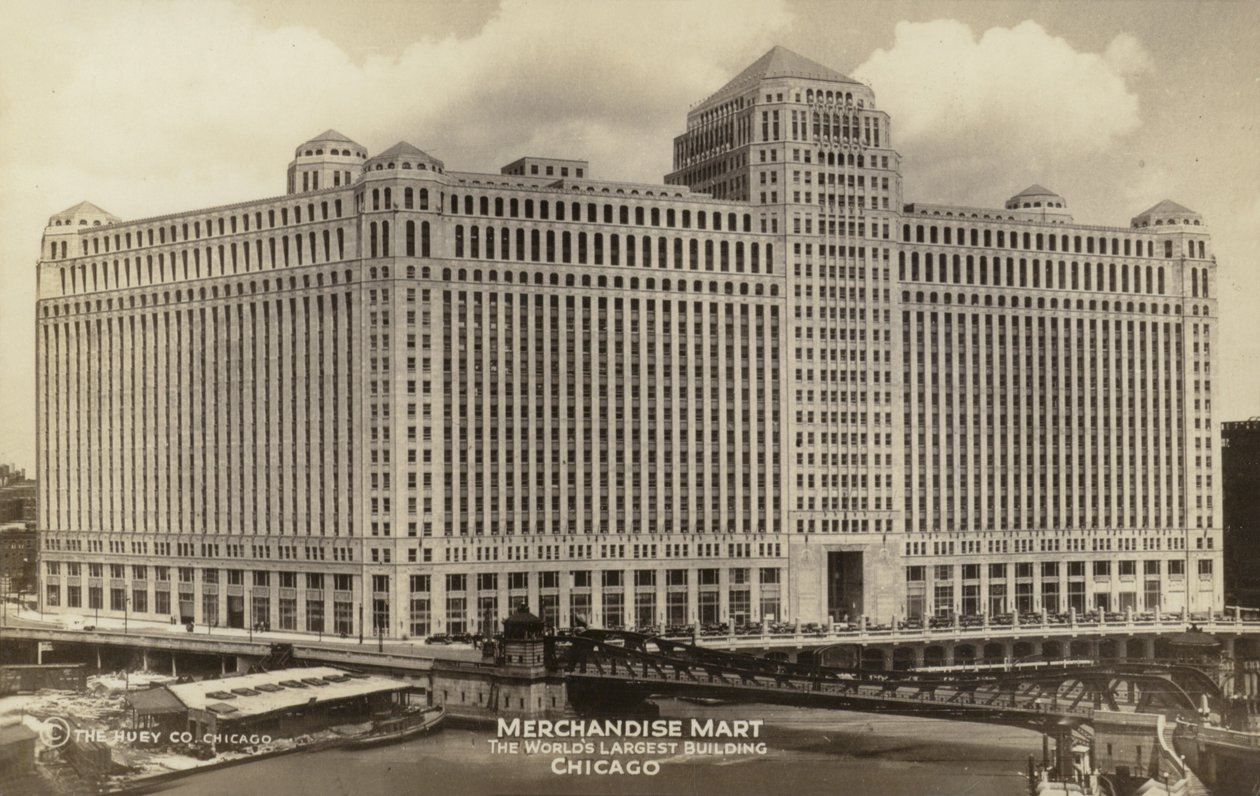 Merchandise Mart, verdens største bygning, Chicago, Illinois, USA (s/h-foto) af American Photographer