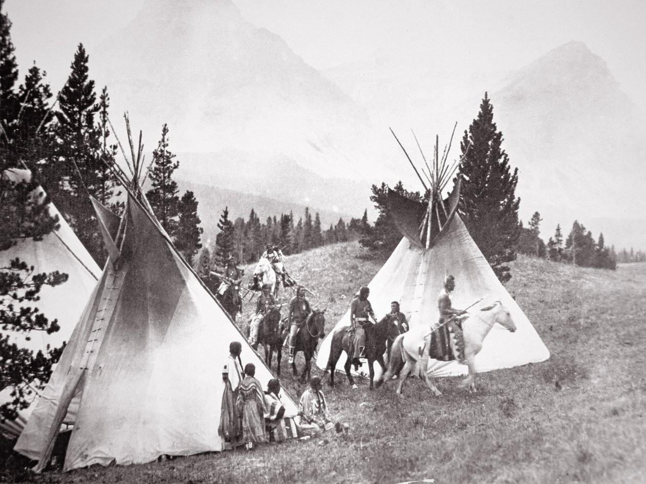 Native American Teepee Camp, Montana, ca. 1900 (s/h-billede) af American Photographer
