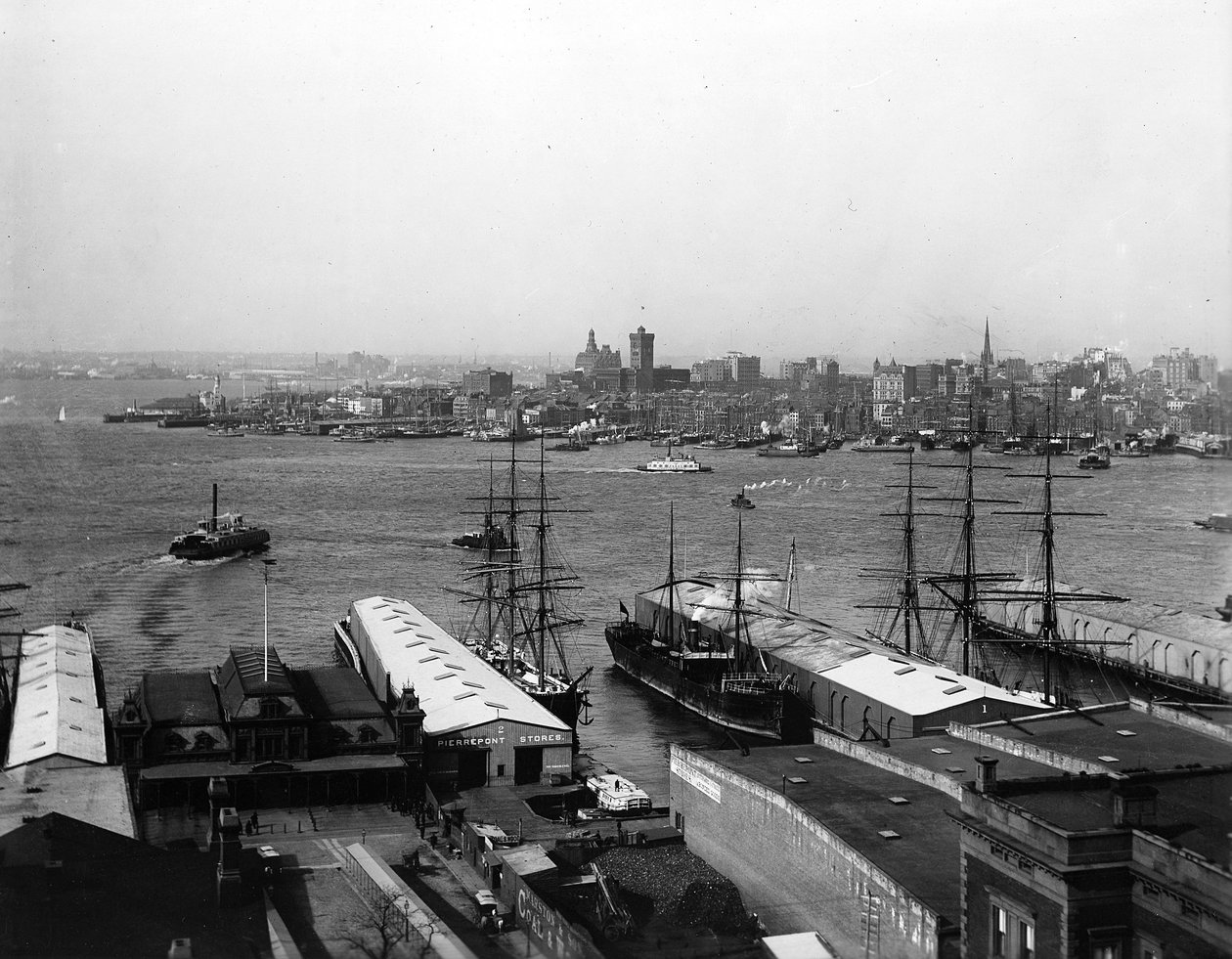 Panorama af New Yorks havn, før 1900 af American Photographer