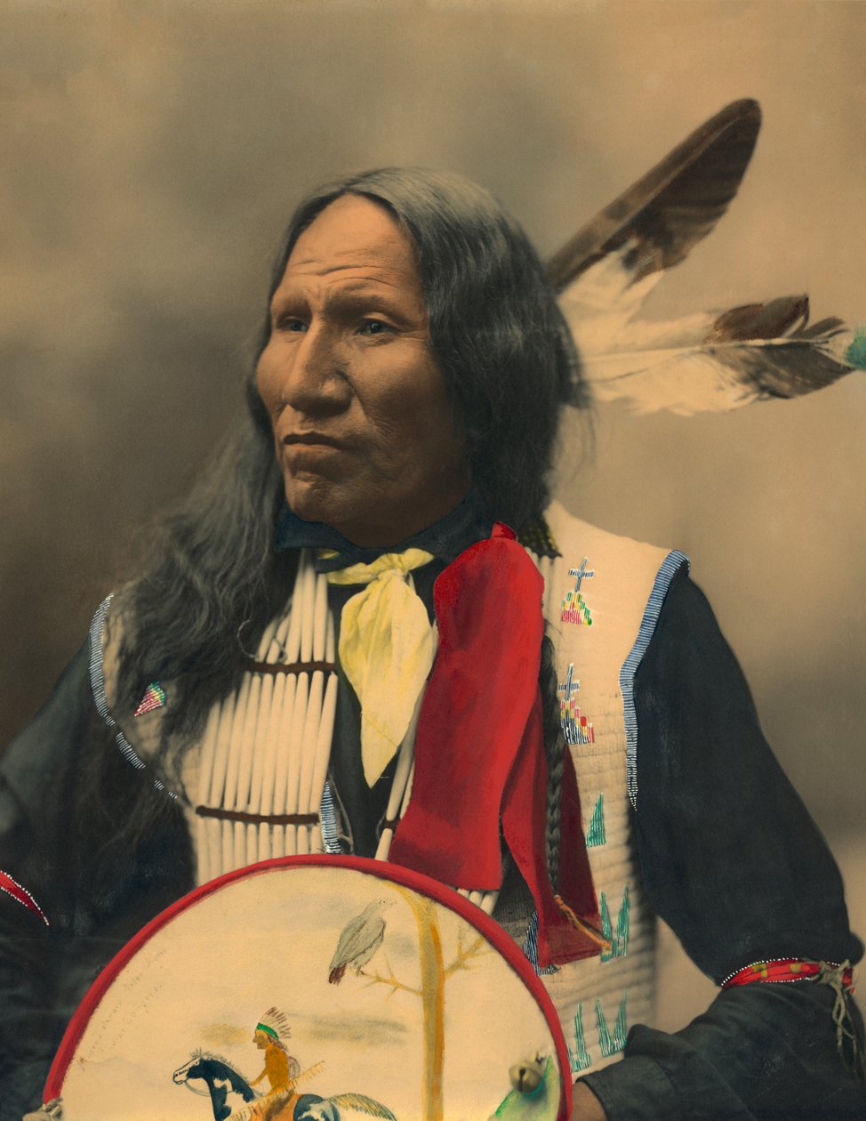 Portræt af Oglala Sioux-høvdingen slår med næsen af American Photographer