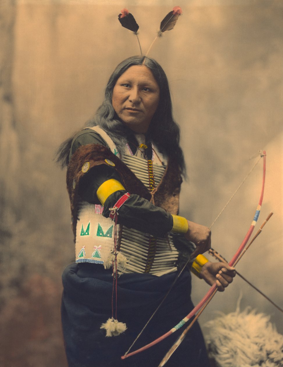 Portræt af Oglala Sioux Shout At af American Photographer