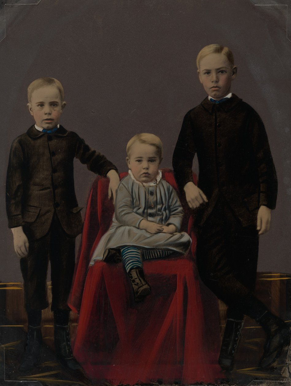 Portræt af tre drenge, 1860