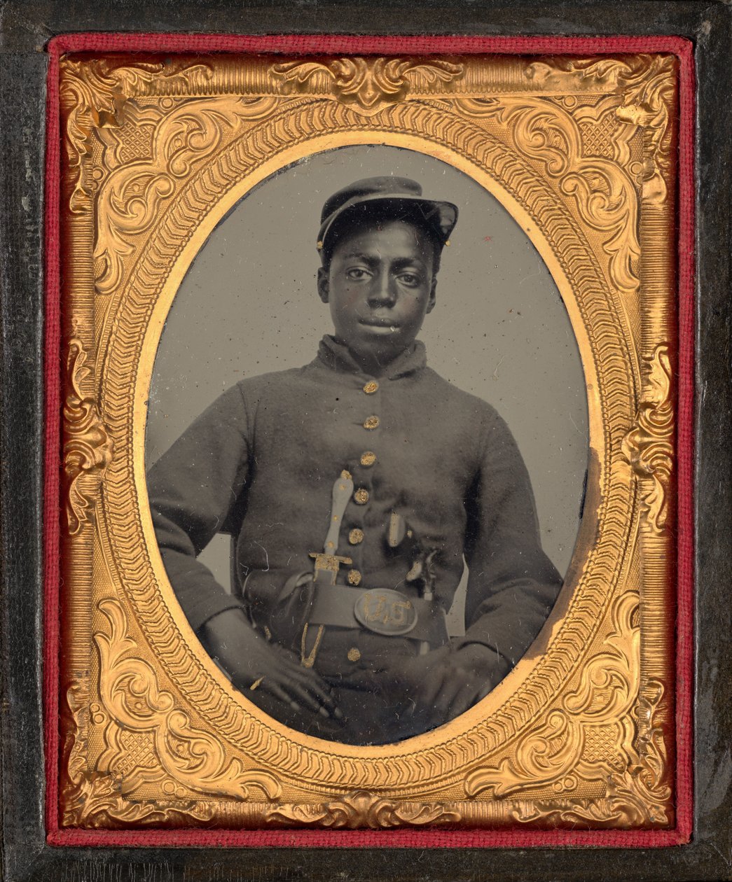 Portræt af en soldat, ca. 1863 (foto) af American Photographer