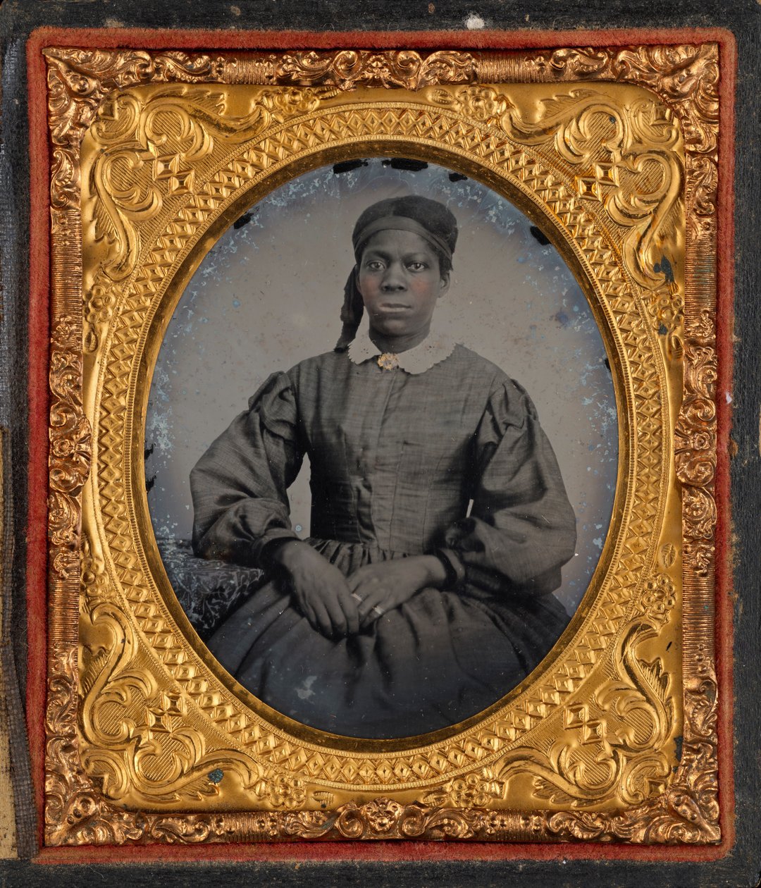 Portræt af en kvinde, ca. 1860 (foto) af American Photographer