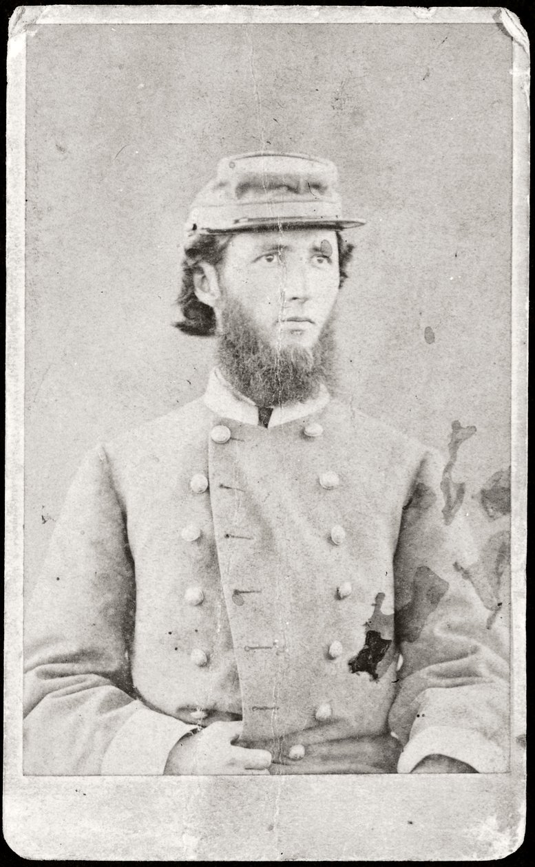Portræt af en soldat (s/h-foto) af American Photographer