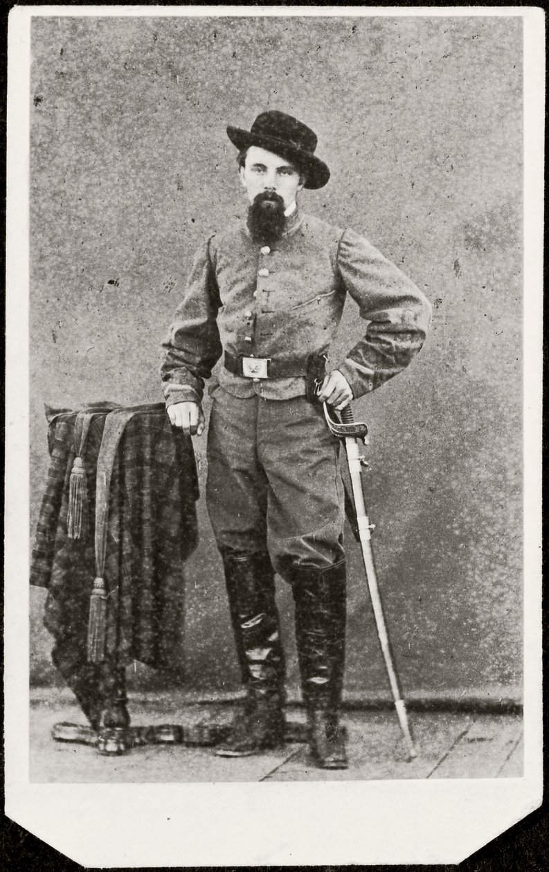 Portræt af en soldat (s/h-foto) af American Photographer