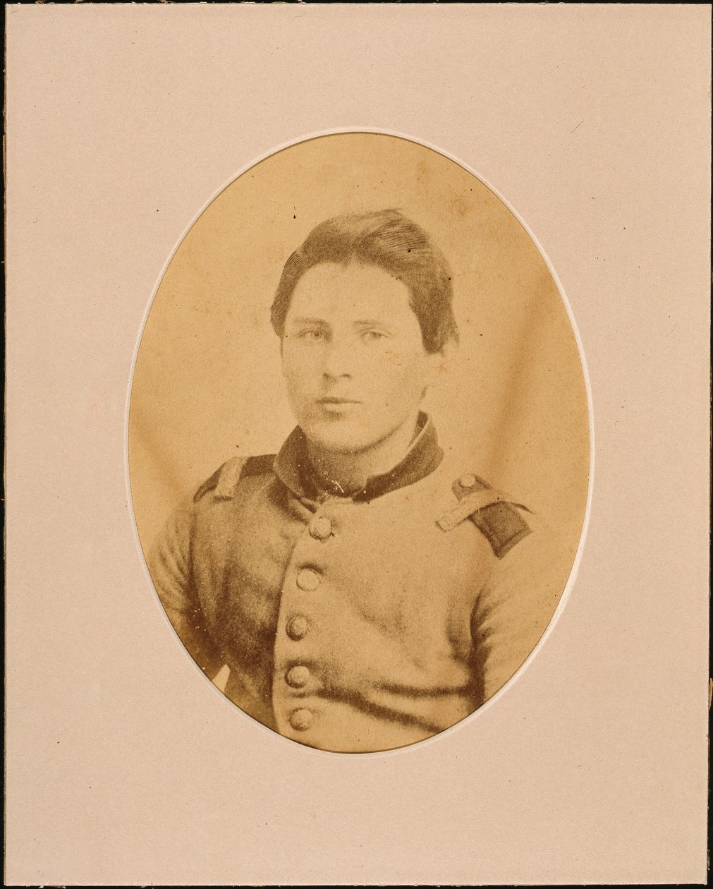 Portræt af en uidentificeret soldat (sepiafoto) af American Photographer