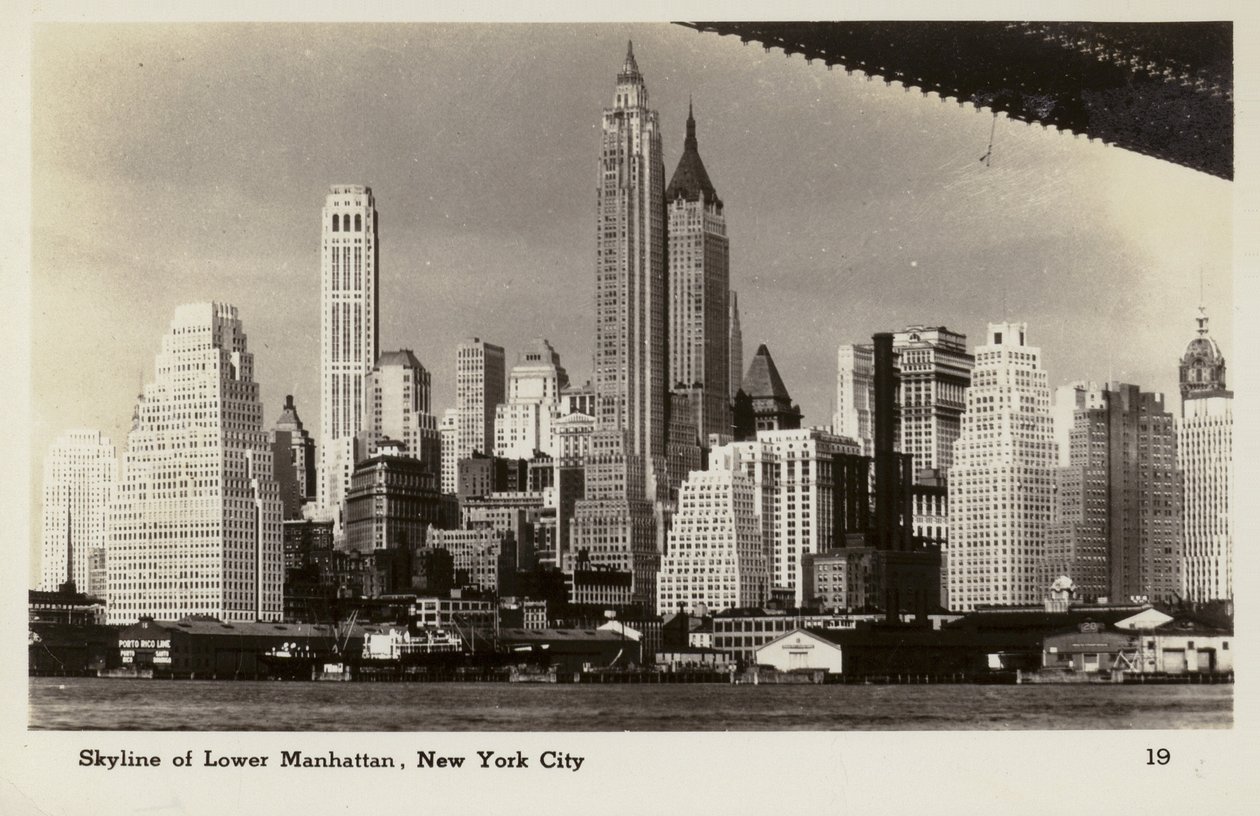 Skyline af Lower Manhattan, New York City, USA (s/h-foto) af American Photographer