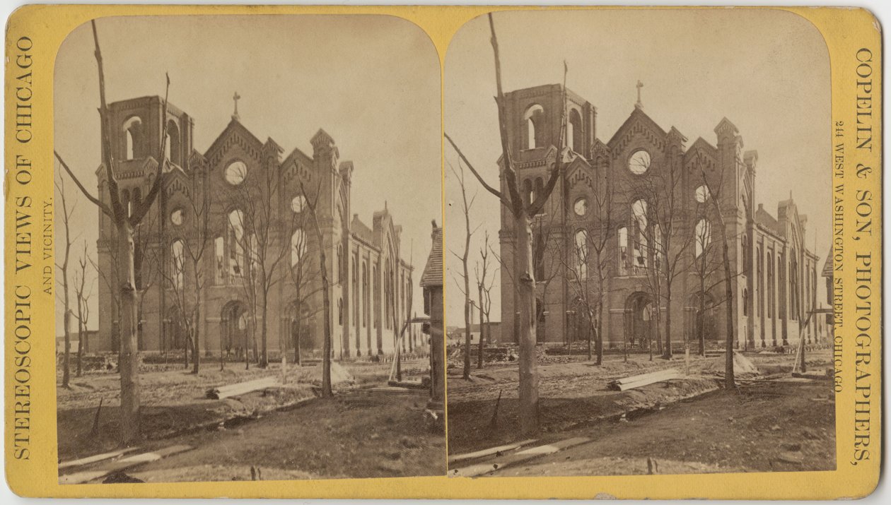 St. Michaels Church efter Chicago-branden i 1871 af American Photographer