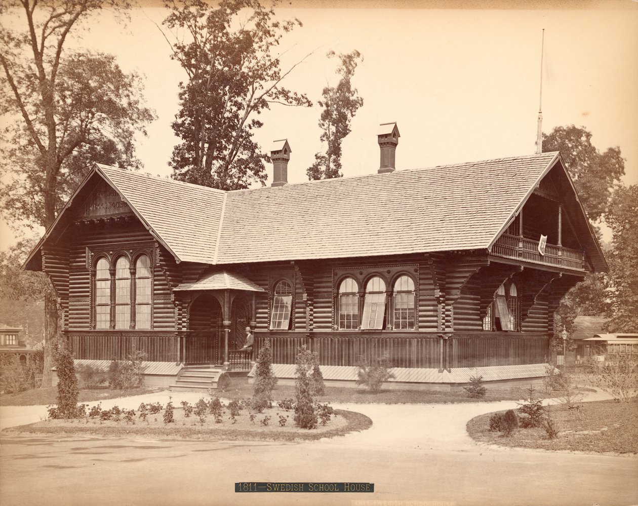 Swedish School House, Centennial Exposition, Philadelphia, 1876 (albumin i sølv) af American Photographer