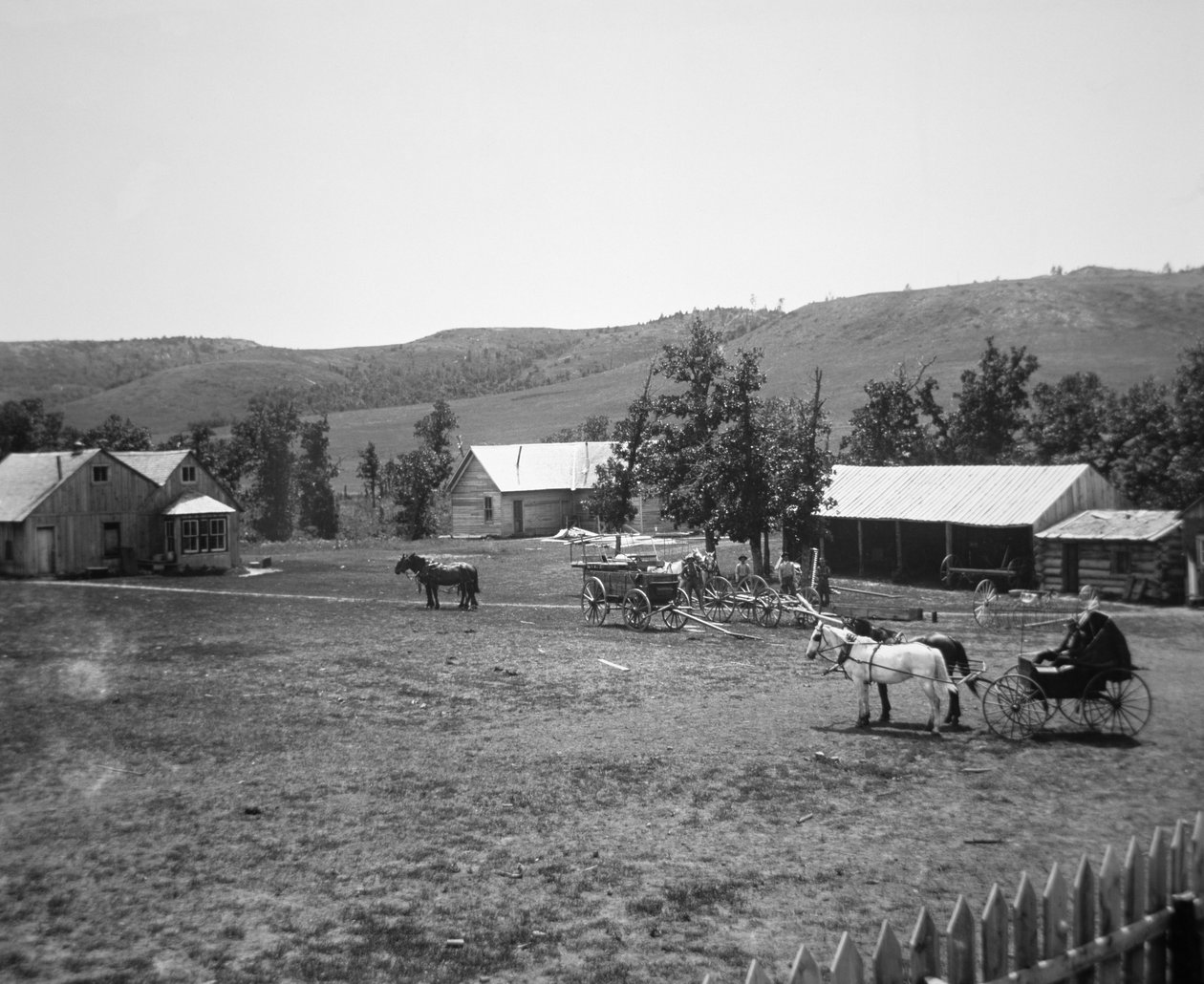 The Haylie Ranch, Crook County, Wyoming, ca. 1890 (s/h-billede) af American Photographer