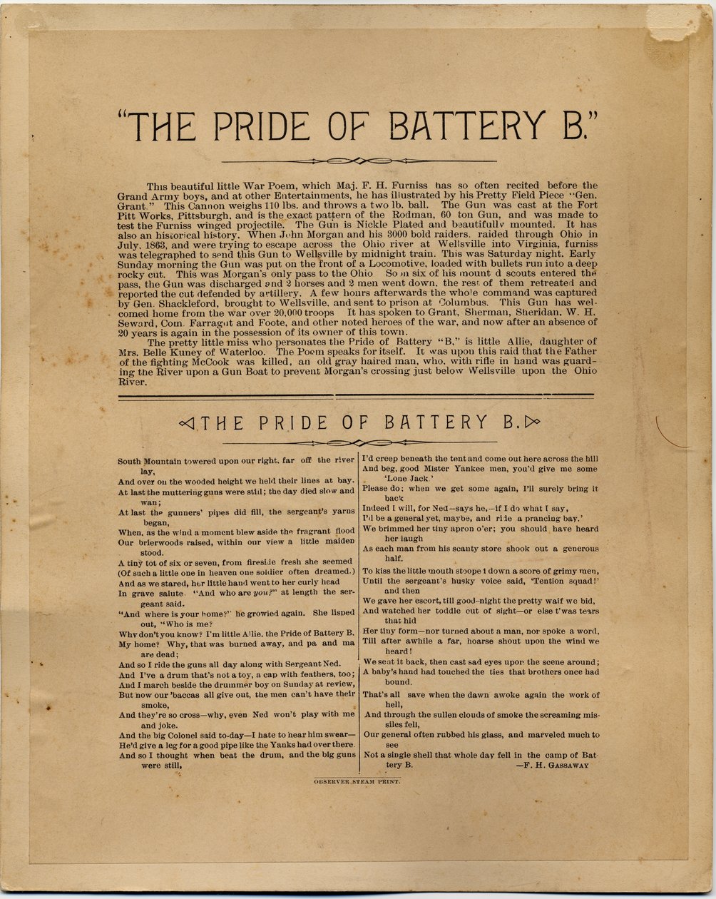 The Pride of Battery B, af Frank H Gassaway, bagside af 336830 (albumfoto) af American Photographer