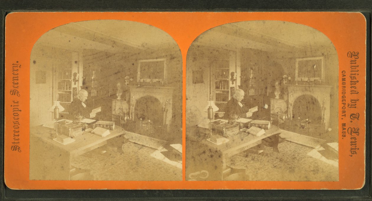 Udsigt til Amos Alcott i hans arbejdsværelse af American Photographer