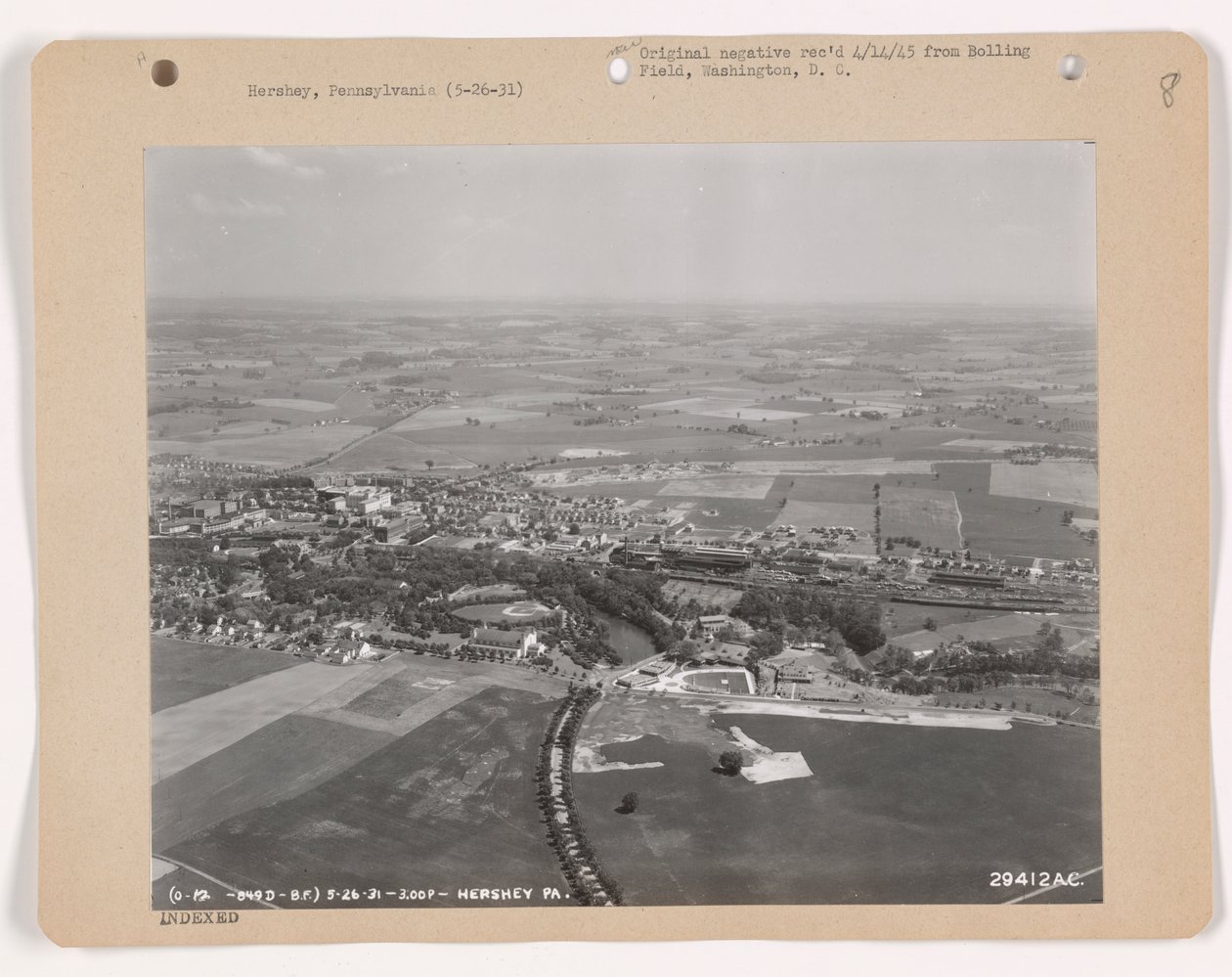 Udsigt over Hershey, Pennsylvania, 26. maj 1931 (s/h-billede) af American Photographer