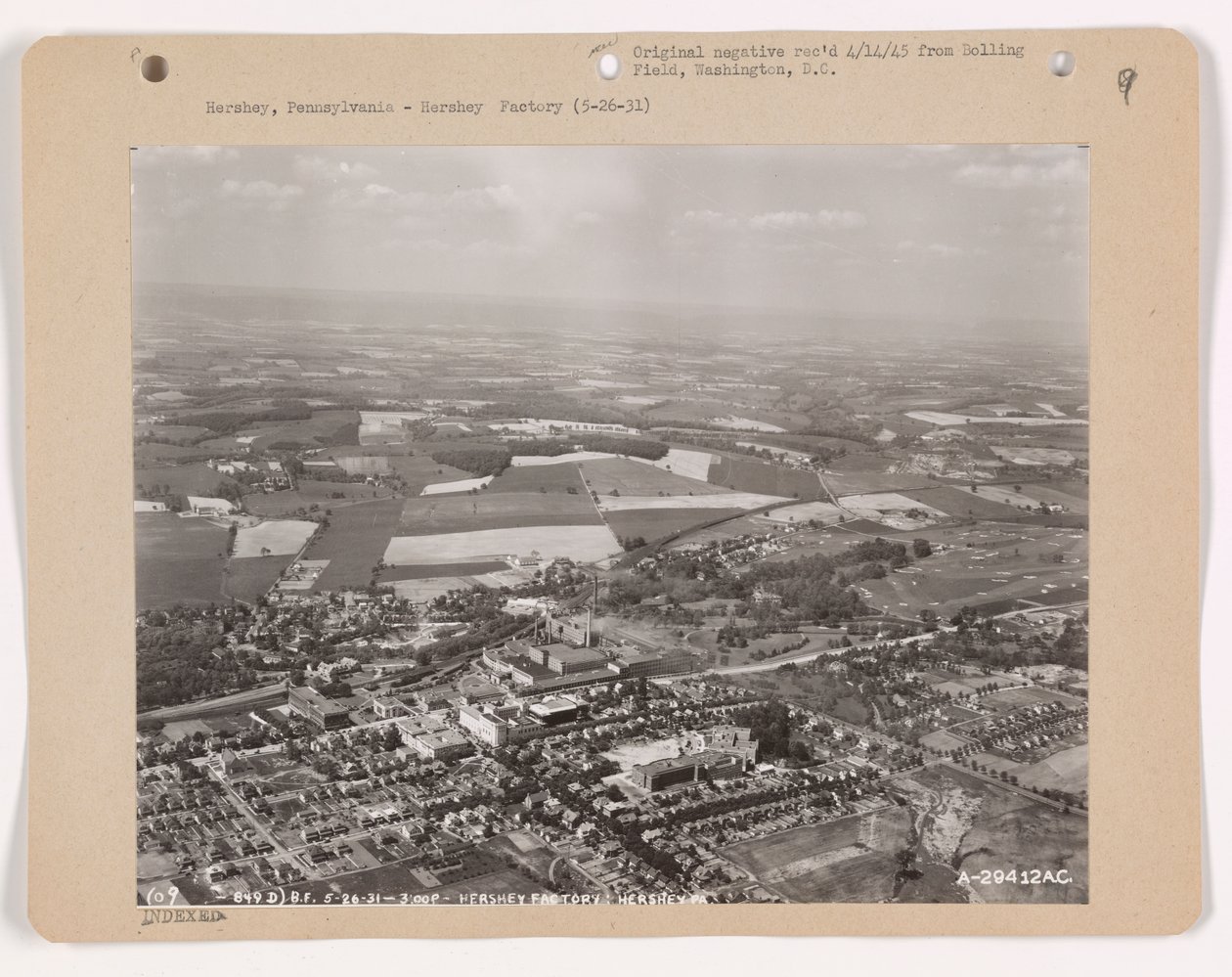 Udsigt over Hershey, Pennsylvania, 26. maj 1931 (s/h-billede) af American Photographer