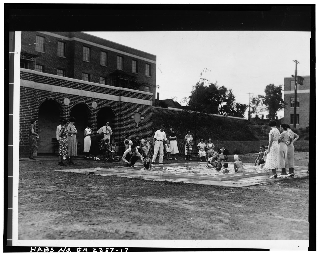 Soppebassin, Techwood Homes (offentlige boliger), afgrænset af North Avenue, Parker Street, William Street & Lovejoy Street, Atlanta, Fulton County, GA, ca. 1940 (s/h-foto) af American Photographer